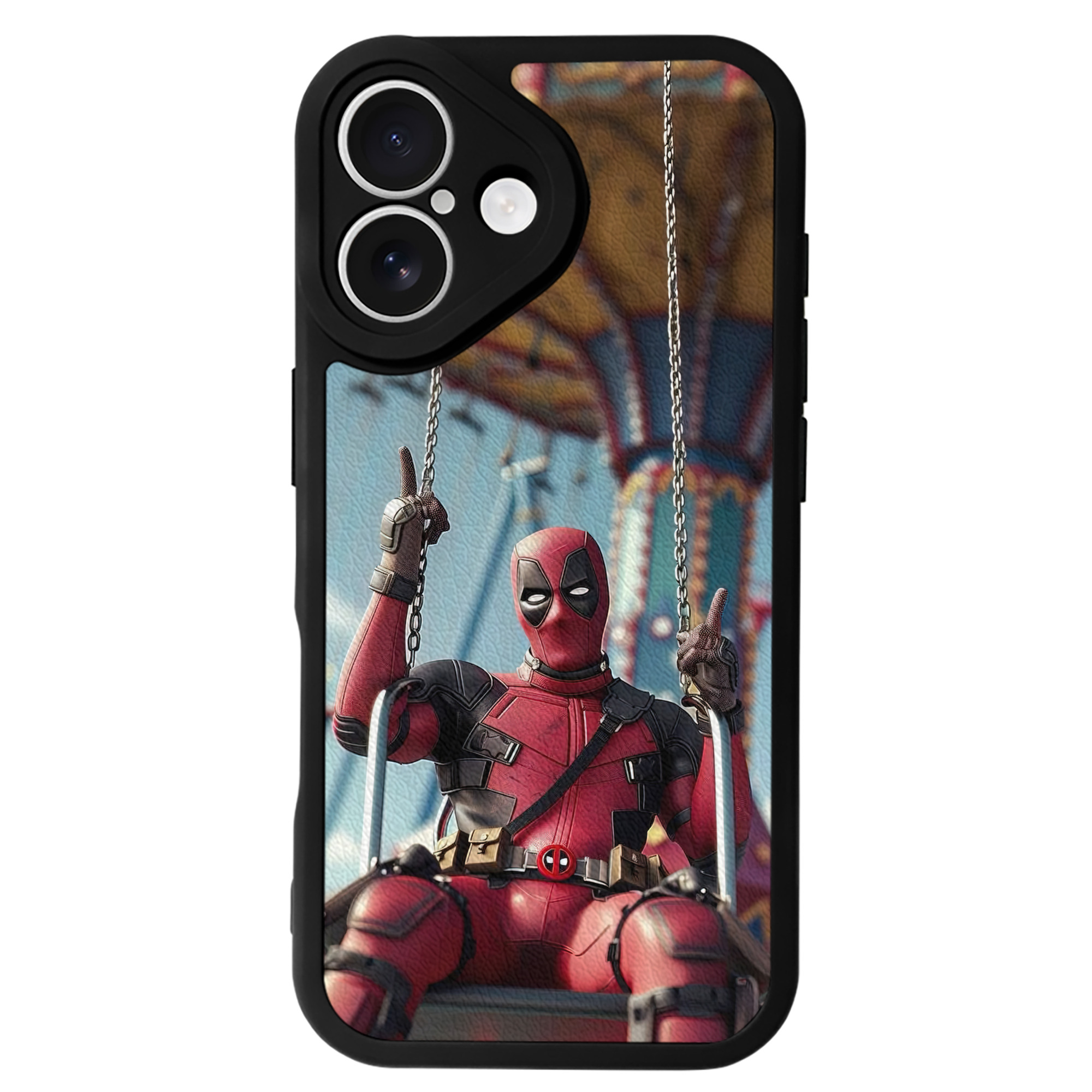 （画像用） Deadpool デッドプール 【iPhone 16シリーズ対応】シリコンスマホケース（レザー調） 材質：シリコン